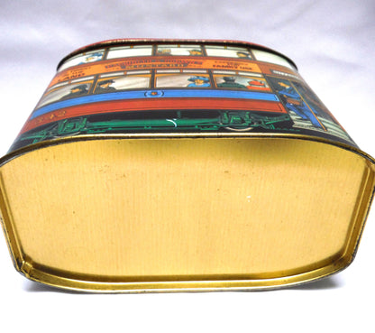 Vintage Tin by Barringer & Brown's Mustard 'DOUBLE-DECKER-BUS' with hinged lid.