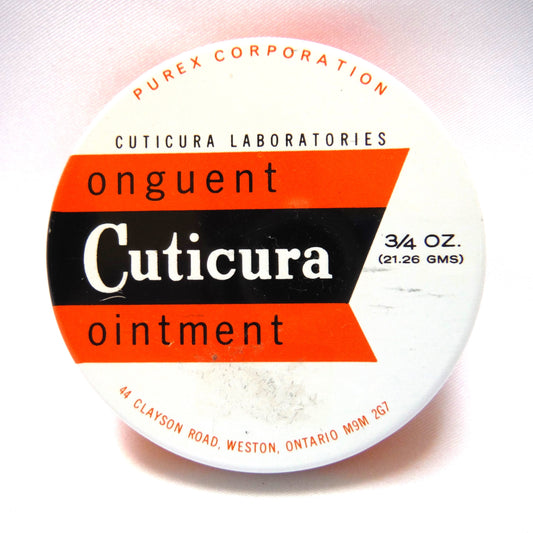 Cuticura Ointment Vintage Tin, by The Purex Corporation of Batavia, Illinois, USA