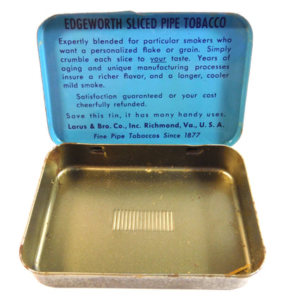 Vintage Tin by Larus & Bros. Ltd of Richmond, Virginia: 'EDGEWORTH PIPE TOBACCO'