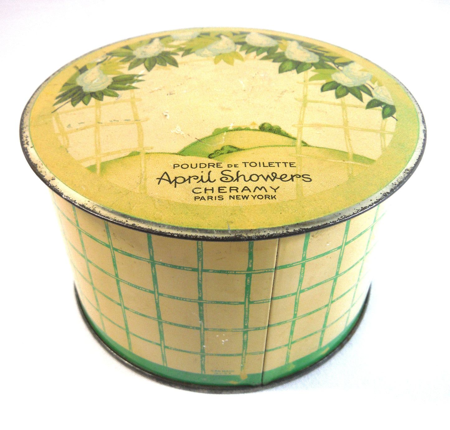 APRIL SHOWERS, Poudre de Toilette Vintage Tin by Cheramy of Paris and New York