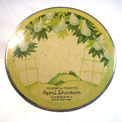 APRIL SHOWERS, Poudre de Toilette Vintage Tin by Cheramy of Paris and New York