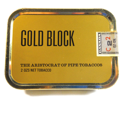 GOLD BLOCK: The Aristocrat of Pipe Tobaccos, Vintage Tin with Canada C2 Stamp