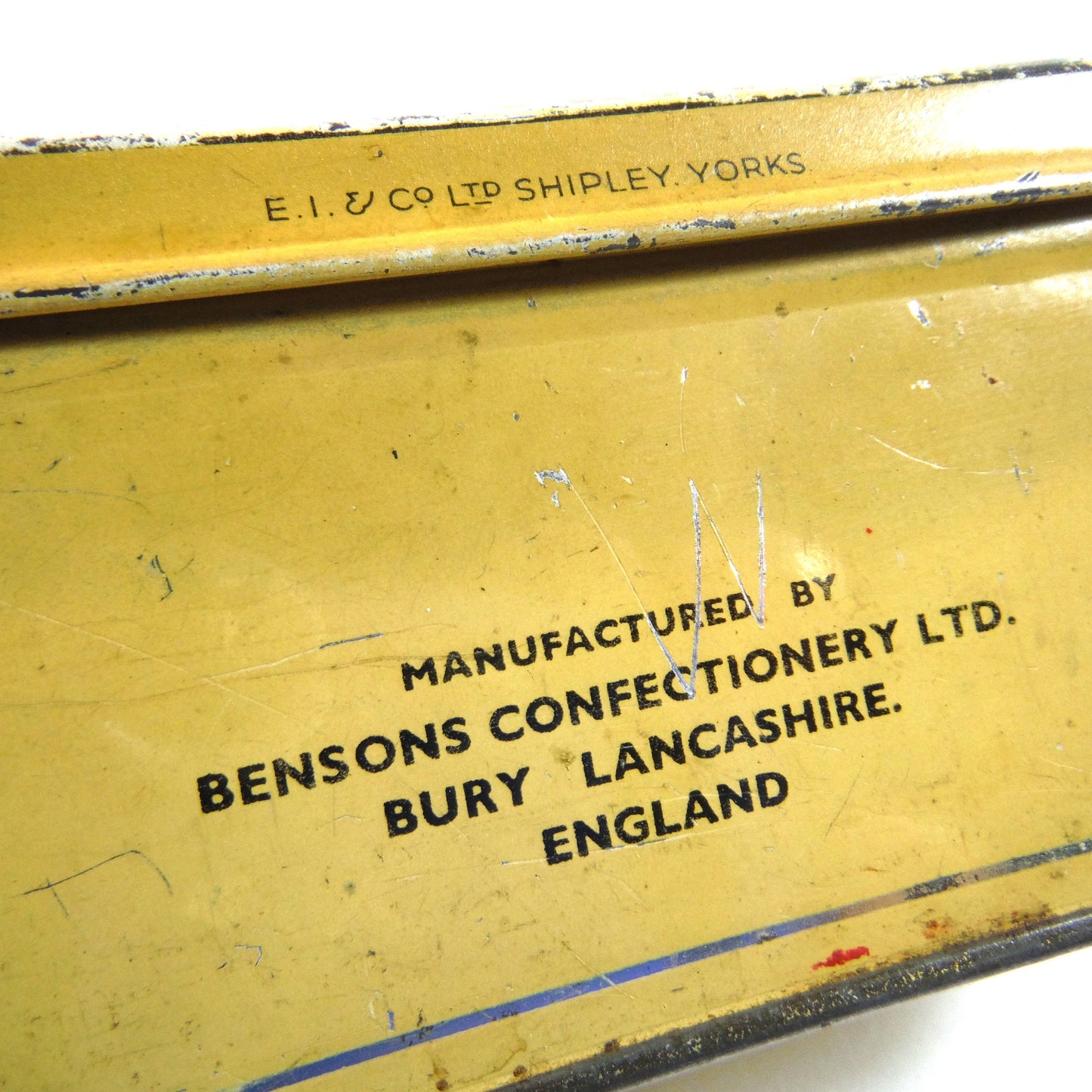 QUEEN MARY by CUNARD: An Antique Tin Can by Bensons Confectionery Ltd of Lancashire, England