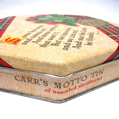 CARR'S THISTLE SHORTBREAD BISCUIT TIN, with Robert Burns Poem "Some hae meat and canna eat..."