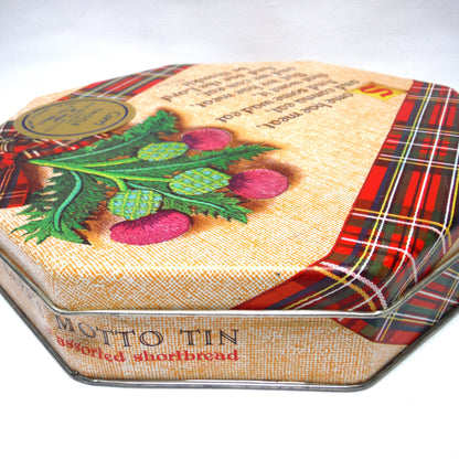 CARR'S THISTLE SHORTBREAD BISCUIT TIN, with Robert Burns Poem "Some hae meat and canna eat..."