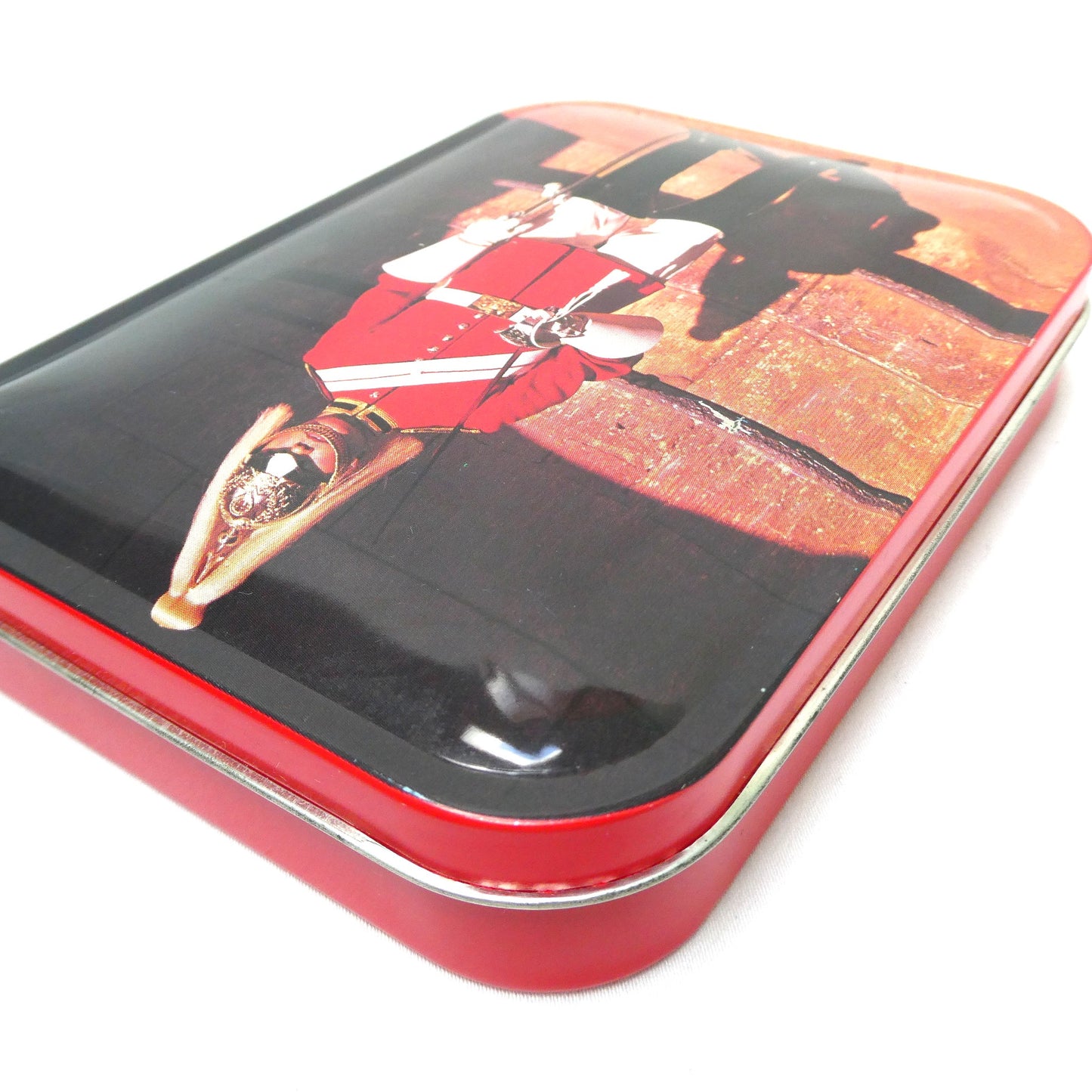 Vintage Blue Bird Confectionery Toffee Tin, Featuring a Mid-Century Portrait of an On-Duty King’s Household Cavalry Guardsman