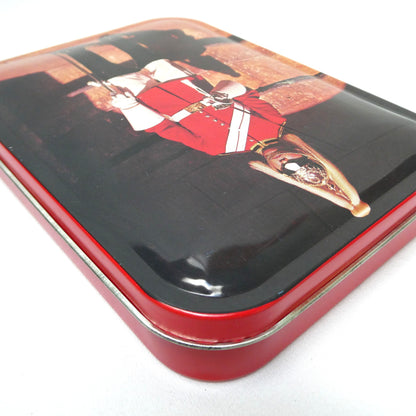 Vintage Blue Bird Confectionery Toffee Tin, Featuring a Mid-Century Portrait of an On-Duty King’s Household Cavalry Guardsman