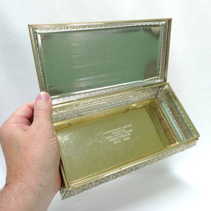 Vintage Tin Container by Blue Bird Confectionery of England: Featuring Four Footed-Feet and a Rare Faux Marble or Jade Hinged Lid