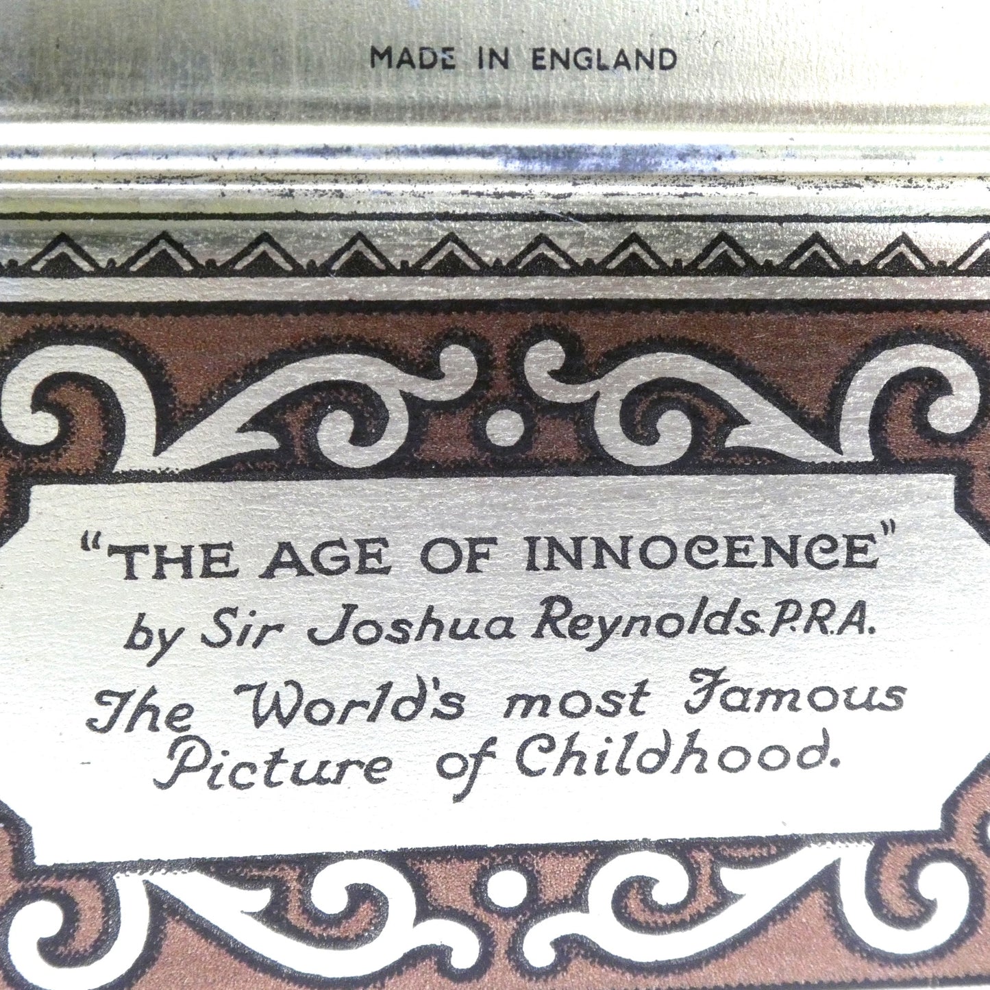 Vintage Thorne's Premier Hinged-Lid Toffee Tin, Featuring the Famous Painting, "The Age of Innocence" by Sir Joshua Reynolds
