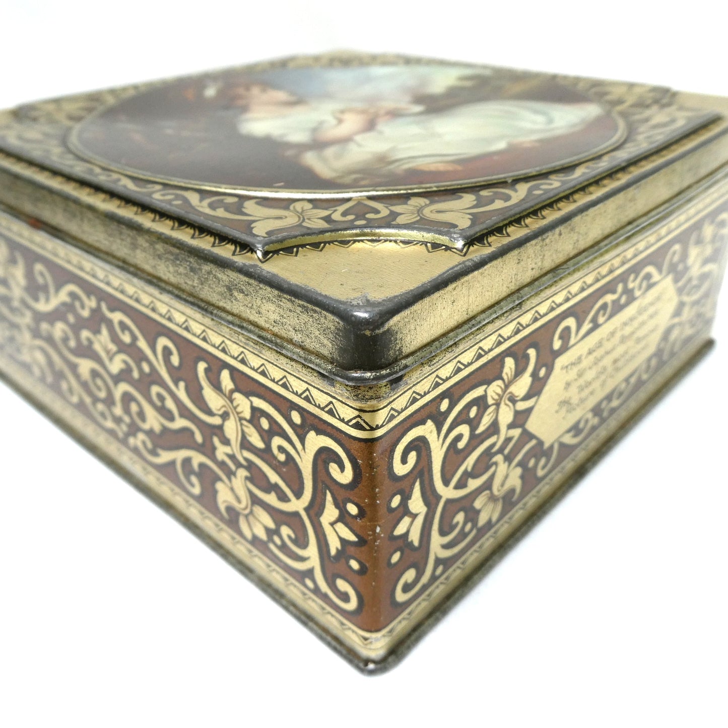 Vintage Thorne's Premier Hinged-Lid Toffee Tin, Featuring the Famous Painting, "The Age of Innocence" by Sir Joshua Reynolds