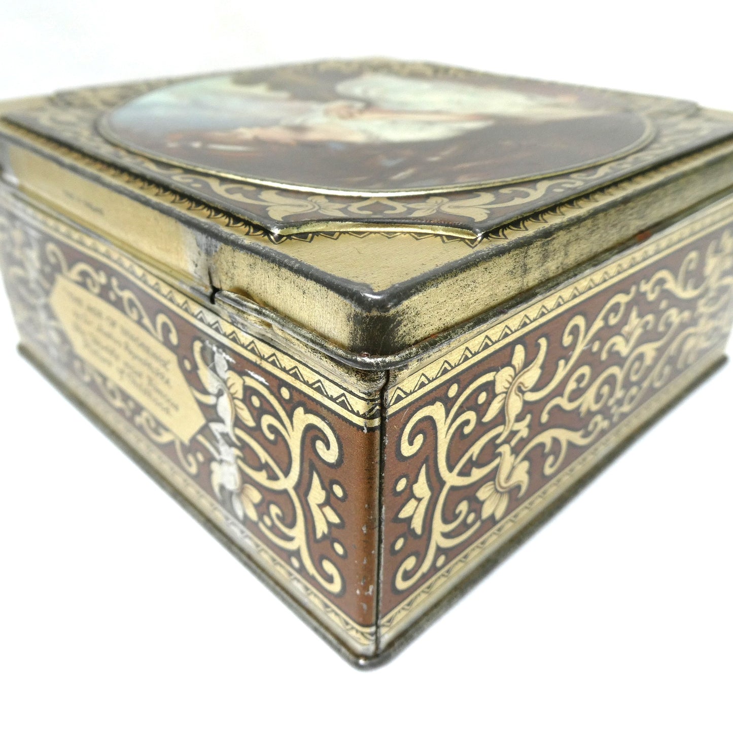 Vintage Thorne's Premier Hinged-Lid Toffee Tin, Featuring the Famous Painting, "The Age of Innocence" by Sir Joshua Reynolds