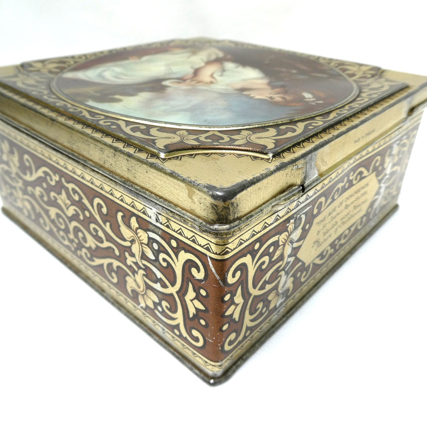Vintage Thorne's Premier Hinged-Lid Toffee Tin, Featuring the Famous Painting, "The Age of Innocence" by Sir Joshua Reynolds