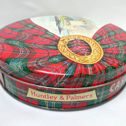 Vintage Castle Shortbread Biscuit Tin by Huntley and Palmers: The Eilean Donan Castle and Royal Stewart Tartan