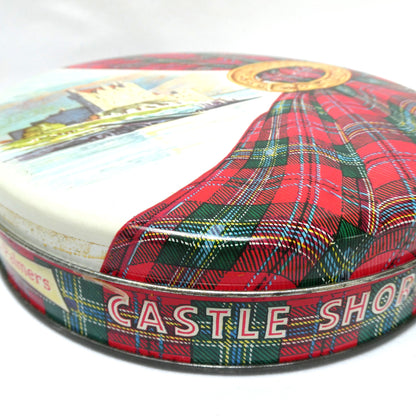 Vintage Castle Shortbread Biscuit Tin by Huntley and Palmers: The Eilean Donan Castle and Royal Stewart Tartan