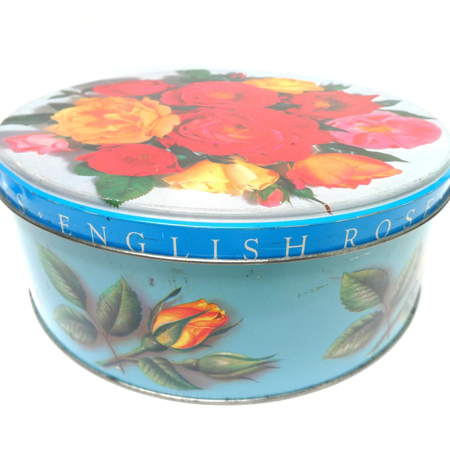Famous Vintage Tin Cookie Container by CARR OF CARLISLE Limited of England: 'ENGLISH ROSES' (TIN #2)