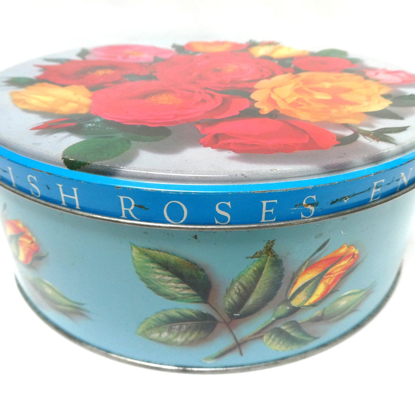 Famous Vintage Tin Cookie Container by CARR OF CARLISLE Limited of England: 'ENGLISH ROSES' (TIN #2)