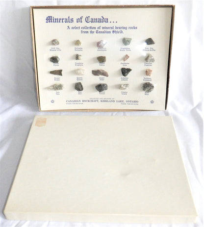 MINERALS OF CANADA: A Select Collection Of Mineral Bearing Rocks From The Canadian Shield, by Canadian Rockcraft, Kirkland Lake, Ontario, 1970's