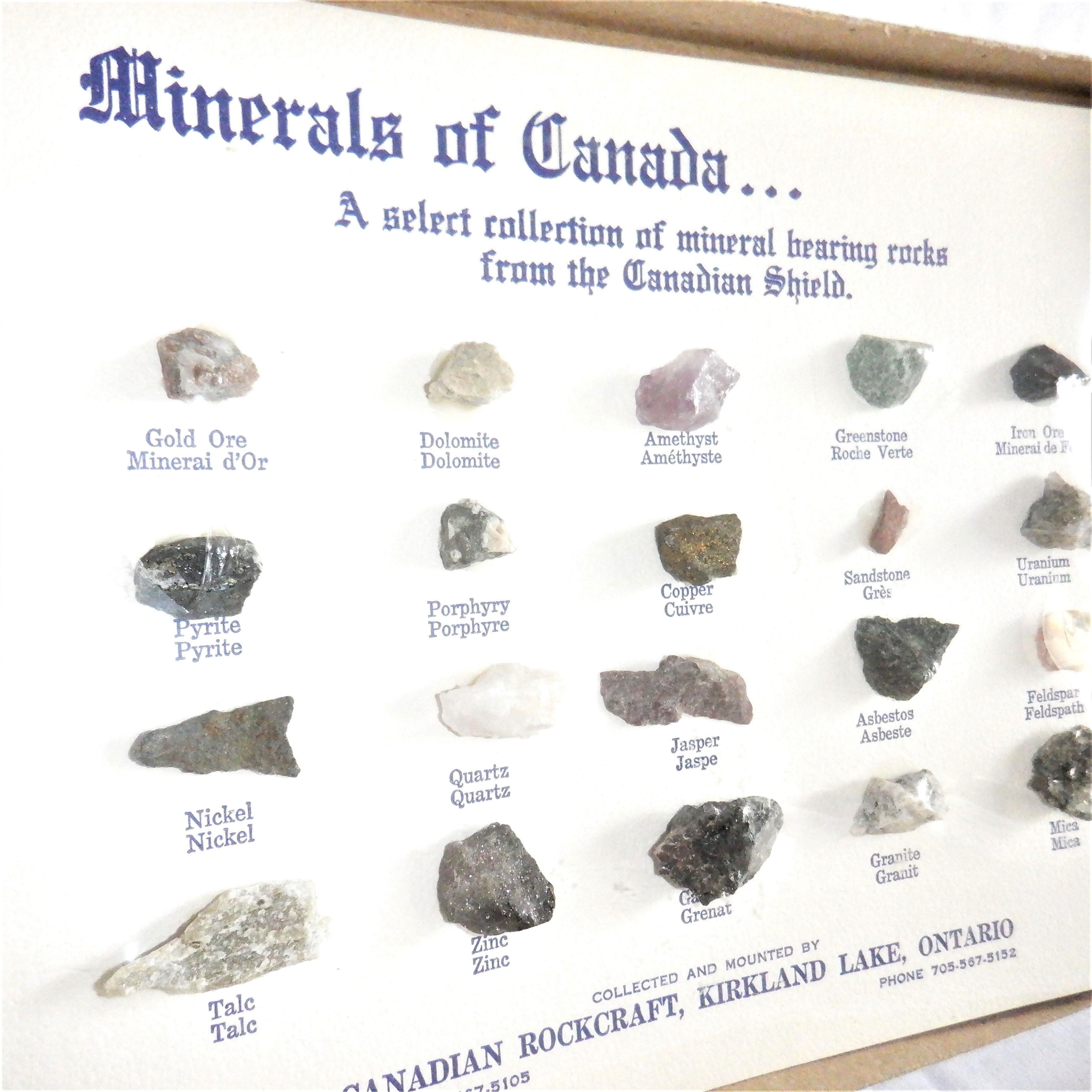 MINERALS OF CANADA: A Select Collection Of Mineral Bearing Rocks From ...