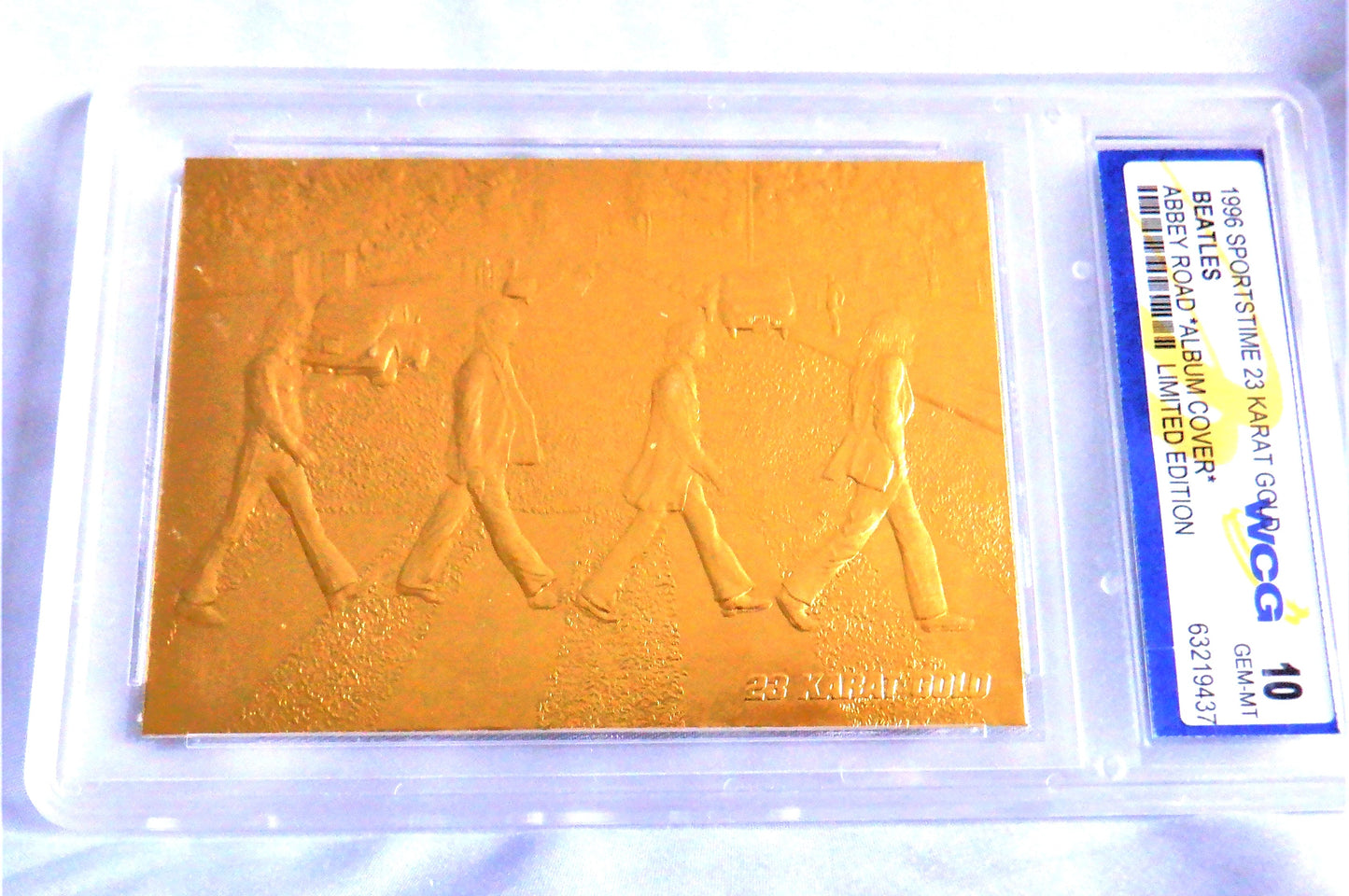 1996 Sportstime 23 Karat Gold Card, BEATLES ABBEY ROAD Album Cover, WCG Graded 10