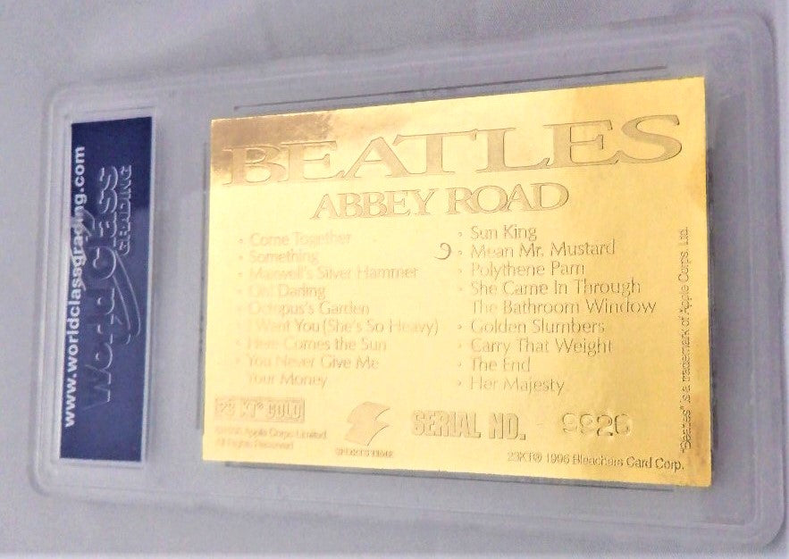 1996 Sportstime 23 Karat Gold Card, BEATLES ABBEY ROAD Album Cover, WCG Graded 10