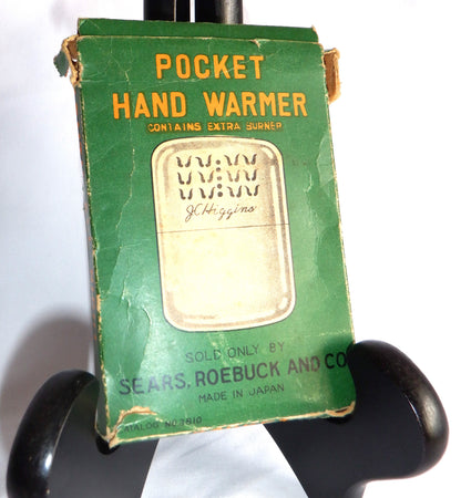 'VINTAGE POCKET HAND WARMER' by J.C. Higgins for Sears Roebuck, Made in Japan. BRAND NEW - OLD STOCK 1950's