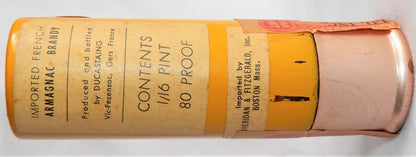 THE HUNTER'S LUCKY SHOT, 1950's Rare VO Armagnac French Brandy, Shotgun Cartridge Yellow #5