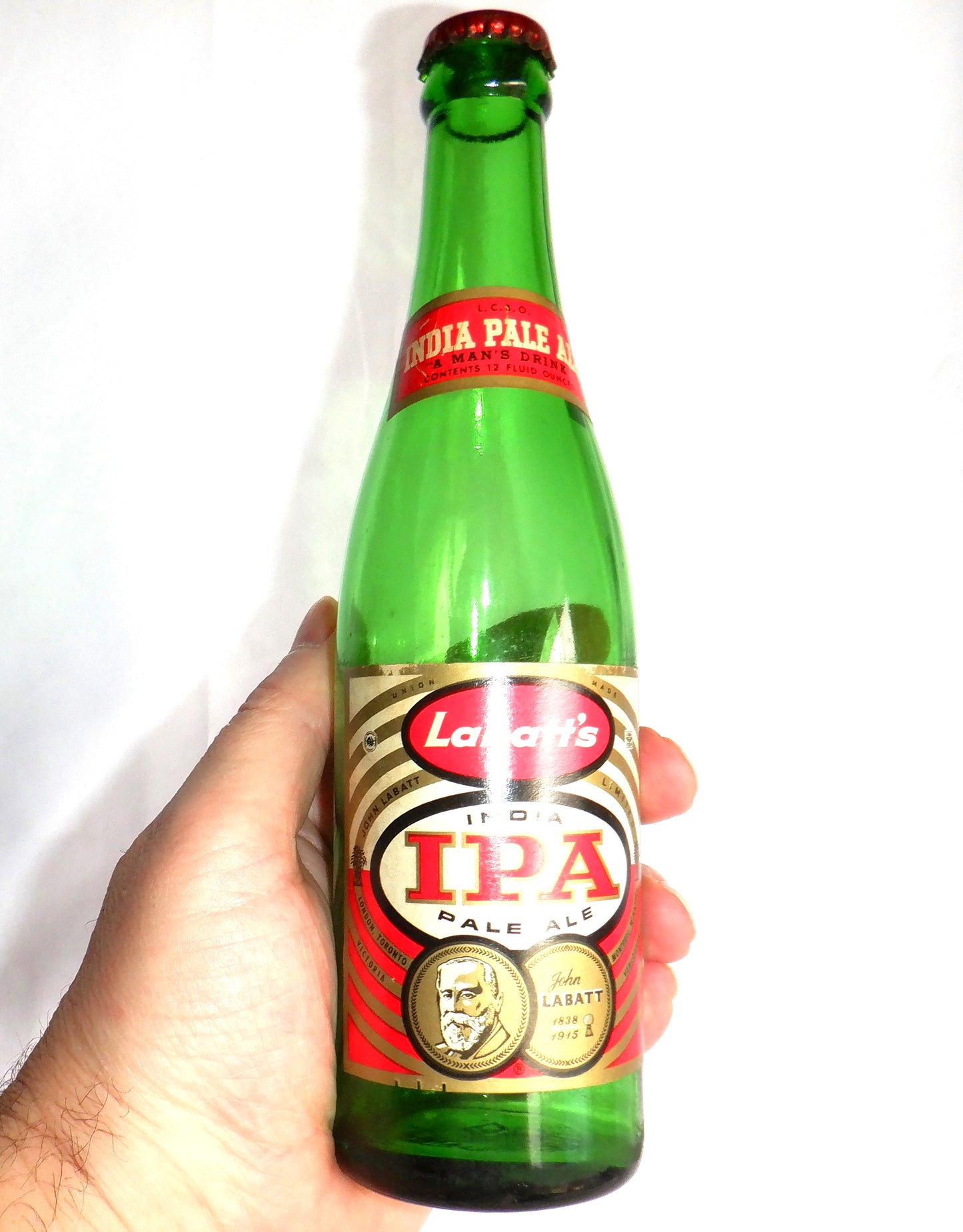 LABATT'S INDIA PALE ALE BEER BOTTLE, Antique MidCentury 1950's, RARE