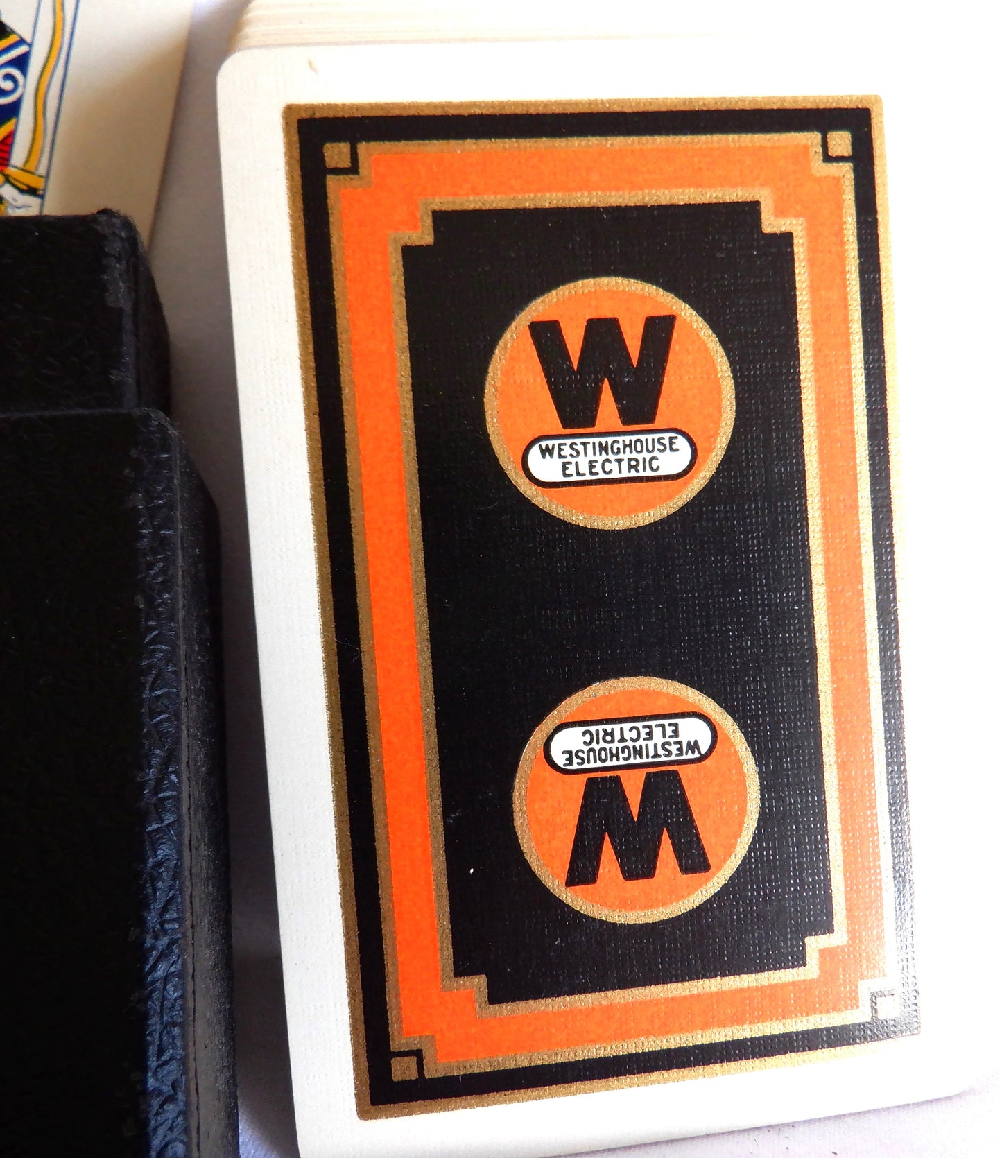 ANTIQUE BRIDGE PLAYING CARDS, 2-Packs & Original Case Compliments of THE WESTINGHOUSE ELECTRIC CORPORATION, 1920's