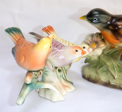 Vintage Ceramic 'MOTHER ROBIN & THREE ORPHANED SONG BIRDS' Made in Japan 1950's