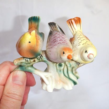 Vintage Ceramic 'MOTHER ROBIN & THREE ORPHANED SONG BIRDS' Made in Japan 1950's