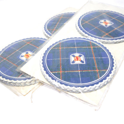 Vintage Paper Table Coasters: NOVA SCOTIA FLAG AND TARTAN, 1960's