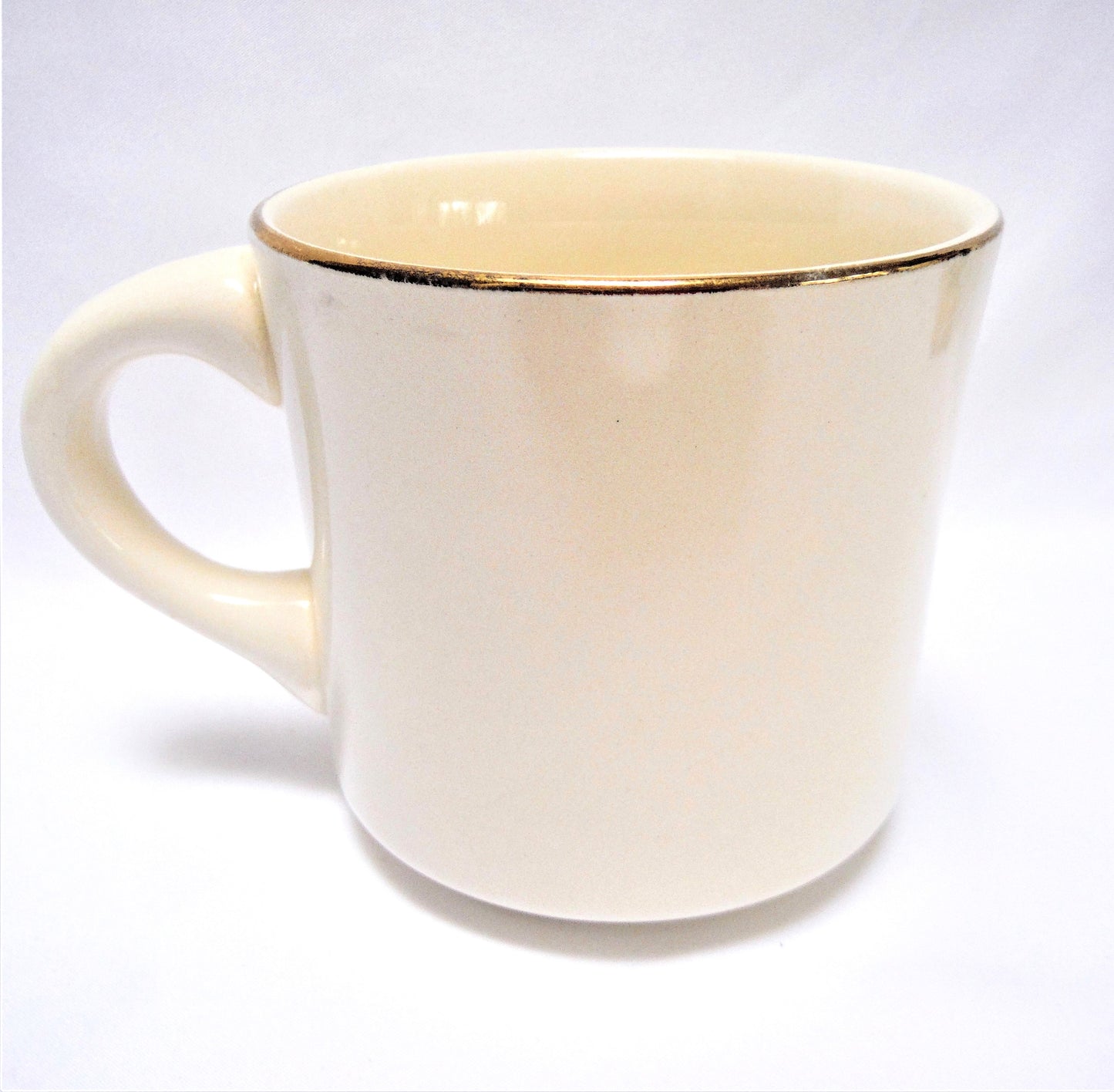 VINTAGE 22K GOLD-RIMMED COFFEE MUG: 1885 St. Paul's United Church in Blue Rocks, Stonehurst, Nova Scotia, Canada