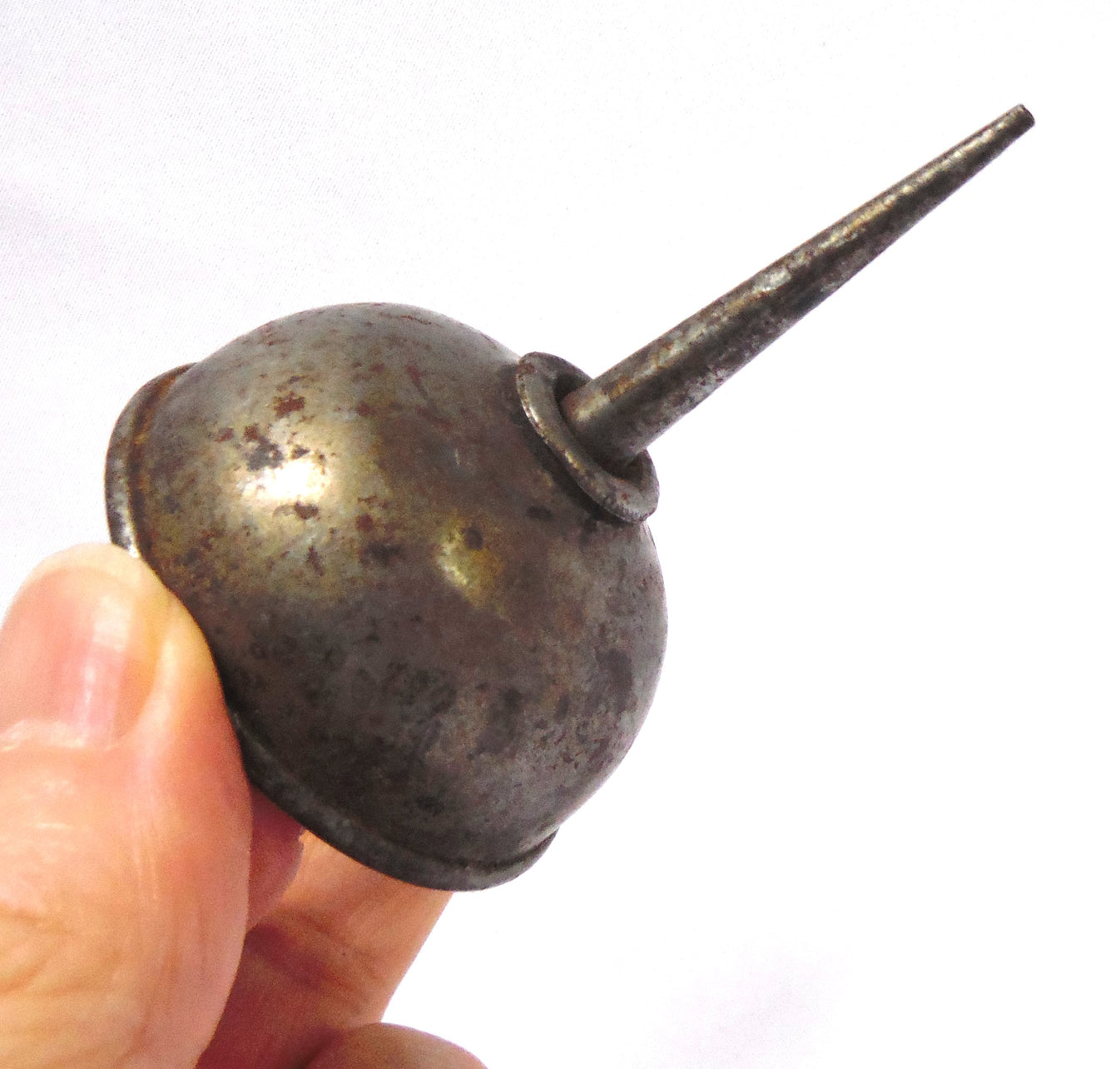 Antique Miniature OIL CAN TIN CONTAINER, with screw-off needle nose sp ...