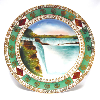 Vintage German Hand-Painted Collector Plate: PROSPECT POINT, NIAGARA FALLS, USA