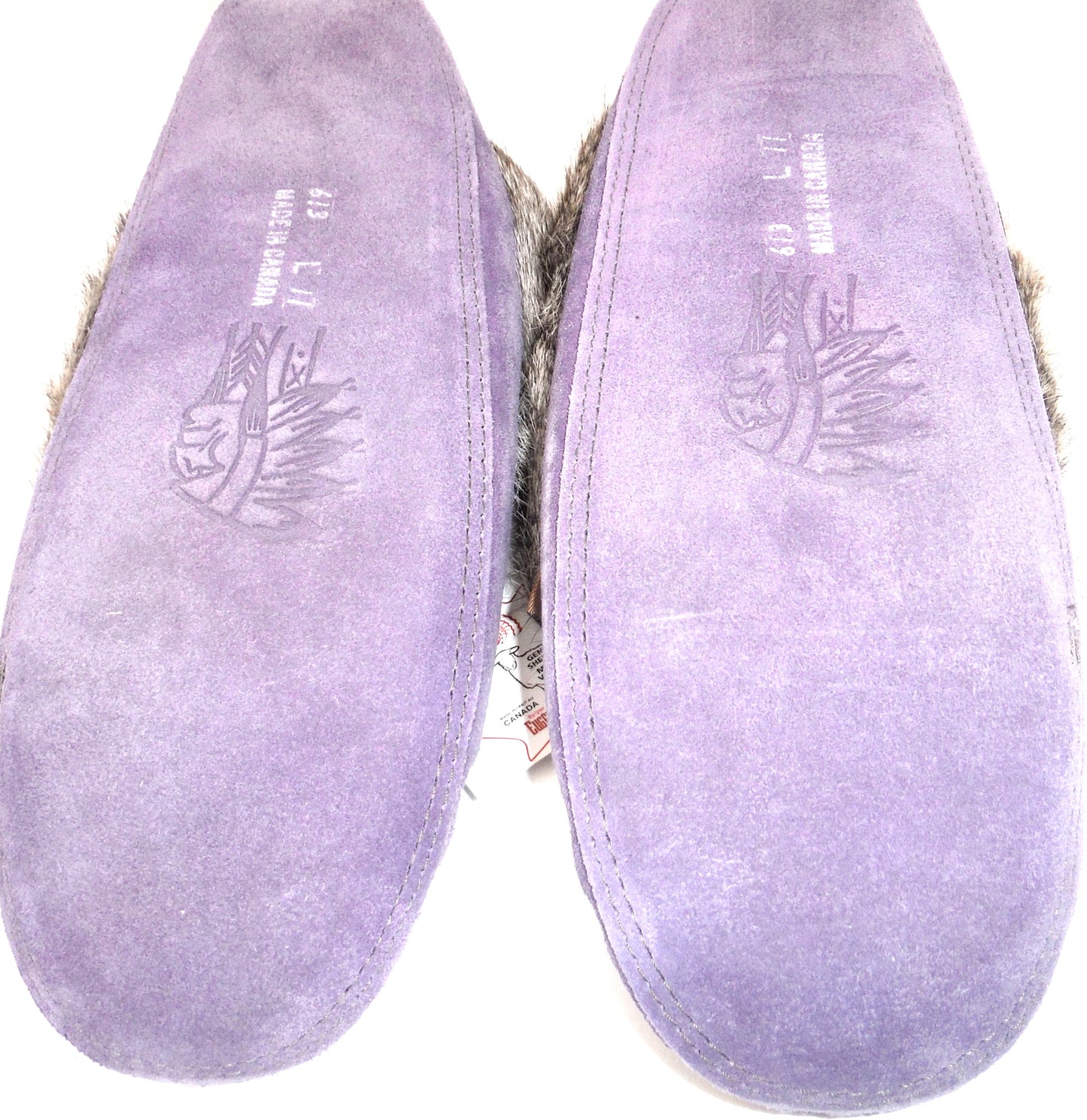 Vintage Laurentian Chief Moccasins, BRAND NEW Purple Size 11-L, by Eugene Cloutier of Quebec, Canada