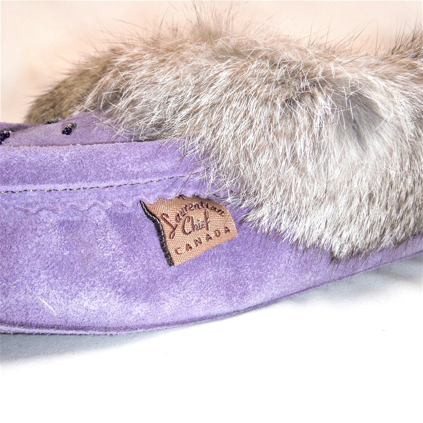 Vintage Laurentian Chief Moccasins, BRAND NEW Purple Size 11-L, by Eugene Cloutier of Quebec, Canada