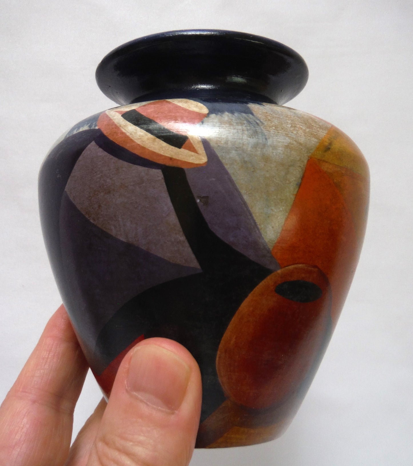 Stunning Peruvian Miniature Vase, Hand Painted and Signed by MORIT, the artist!