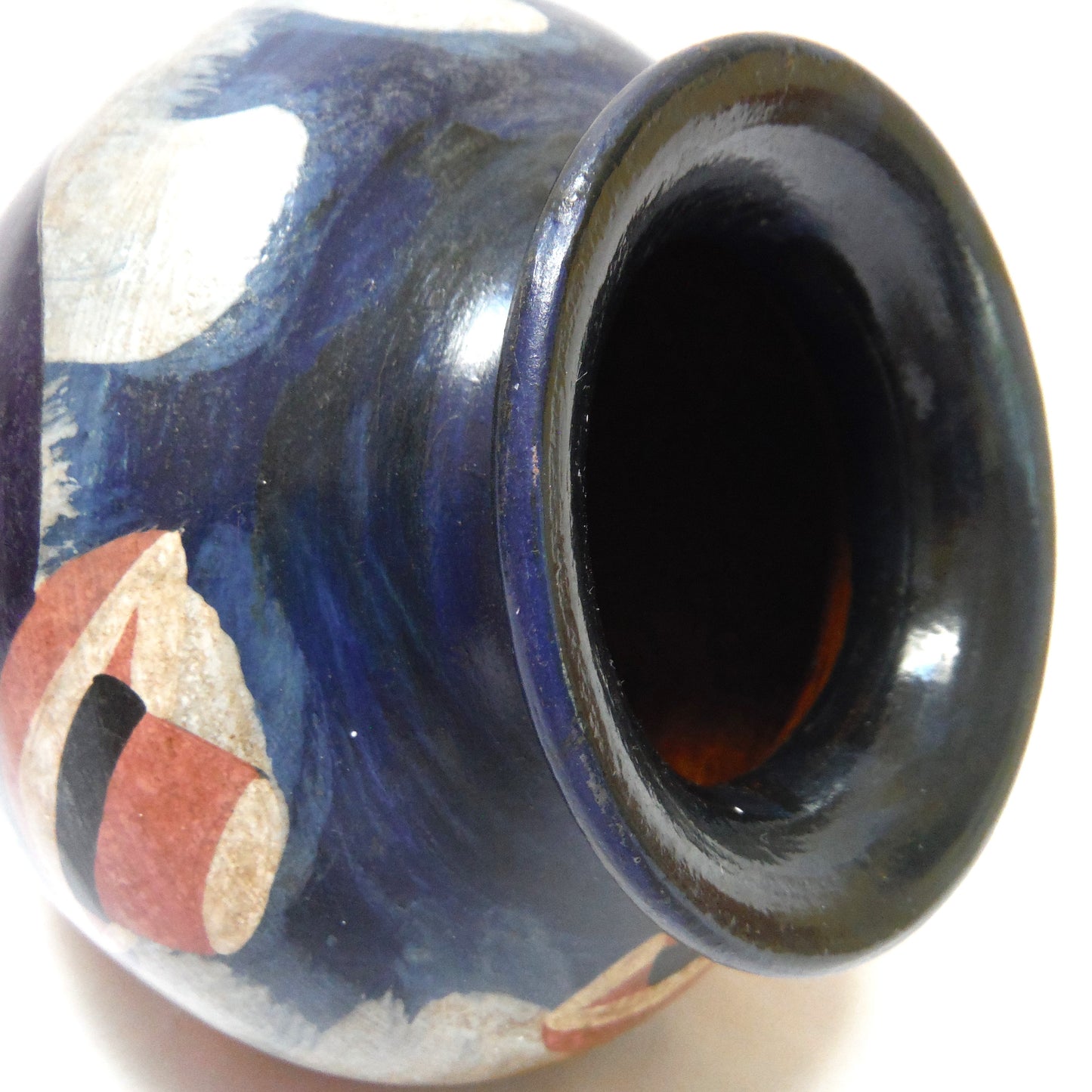 Stunning Peruvian Miniature Vase, Hand Painted and Signed by MORIT, the artist!