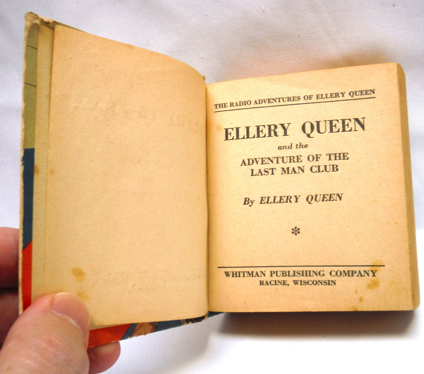 1940 Mini Thrilling Detective Story Book: The Radio Adventures of ELLERY QUEEN in 'The Adventure of The Last Man Club'