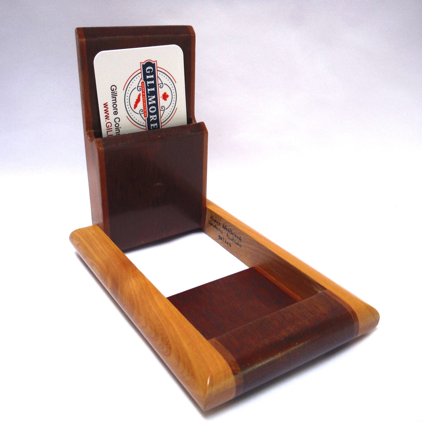 Exotic Woods BUSINESS CARD HOLDER, Hand-Crafted Flip Open Style by K. Westbrook of Australia