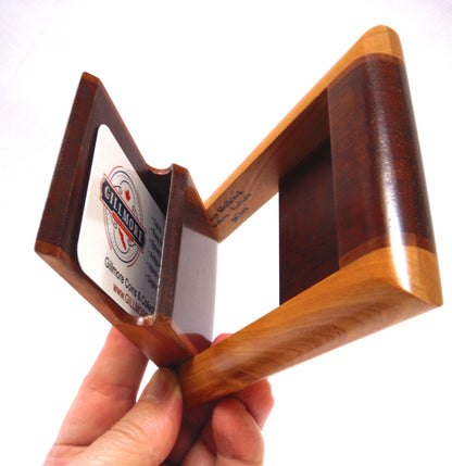 Exotic Woods BUSINESS CARD HOLDER, Hand-Crafted Flip Open Style by K. Westbrook of Australia