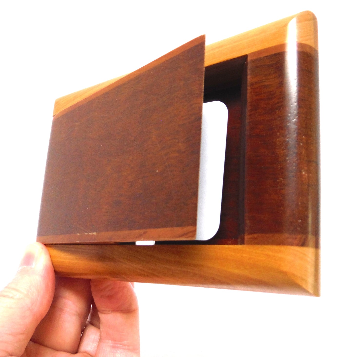 Exotic Woods BUSINESS CARD HOLDER, Hand-Crafted Flip Open Style by K. Westbrook of Australia