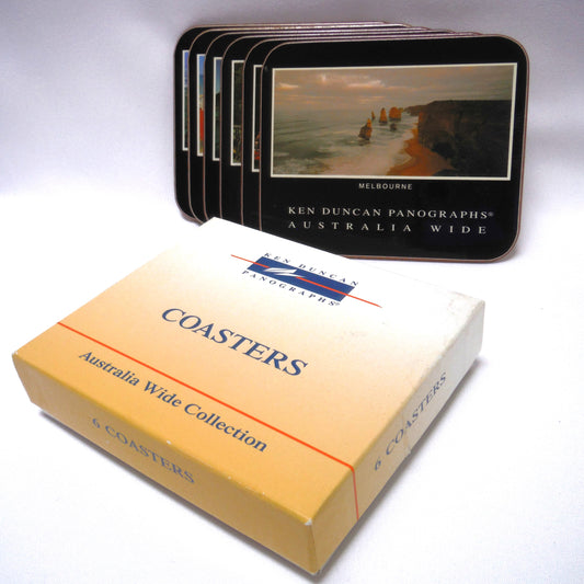 VINTAGE AUSTRALIAN 6-COASTER SET: “Ken Duncan Panograph Coasters by Jason Products of New Zealand”