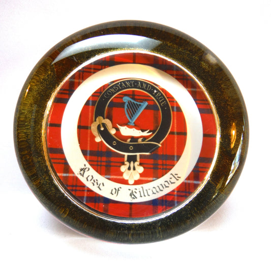 GLASS PAPER WEIGHT FROM SCOTLAND: Rose of Kilravock