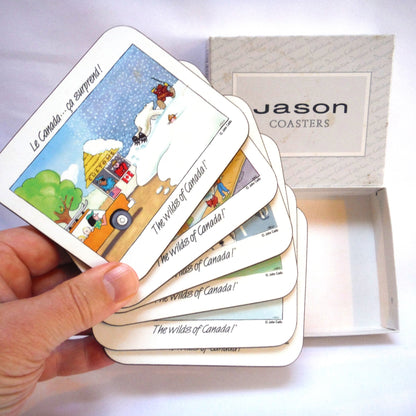 SET OF 6 CHRISTMAS EDITION JASON COASTERS of NEW ZEALAND: 'The Wilds of Canada - ca surprend!'