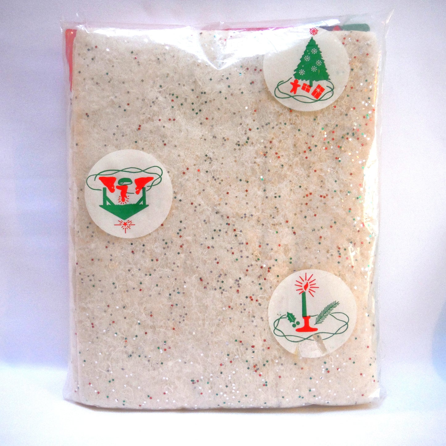 1960's DOUBL*GLO STARDUST FLAMEPROOF CHRISTMAS TREE BLANKET: Brand New-Old Stock!