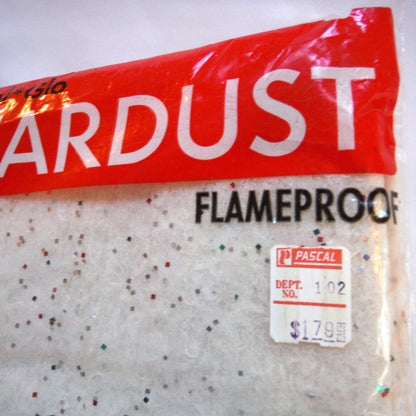 1960's DOUBL*GLO STARDUST FLAMEPROOF CHRISTMAS TREE BLANKET: Brand New-Old Stock!