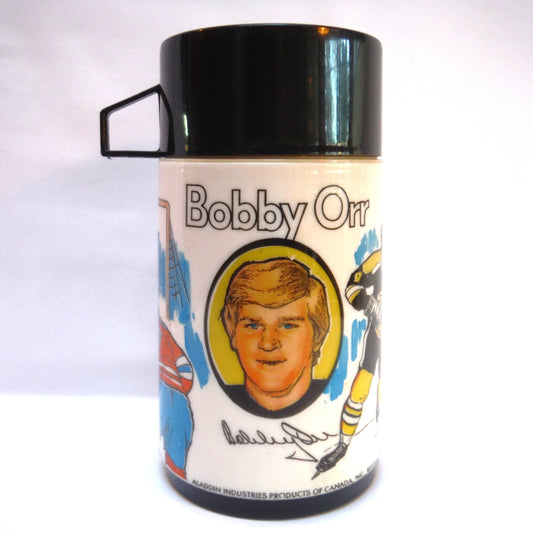 1970's BOBBY ORR, BOSTON BRUINS THERMOS, by Aladdin Industries Products of Canada