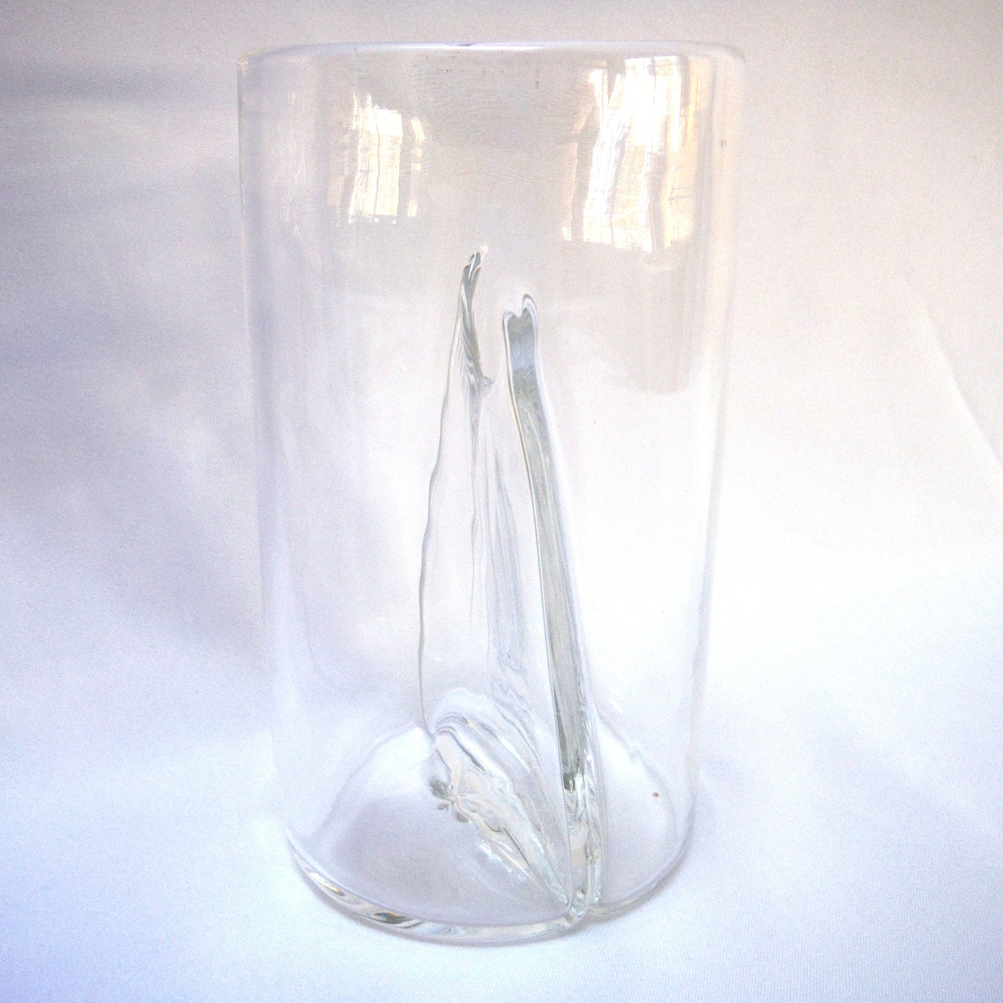 Unique Heavy Glass Tumbler, with a Glass Divider in the Middle