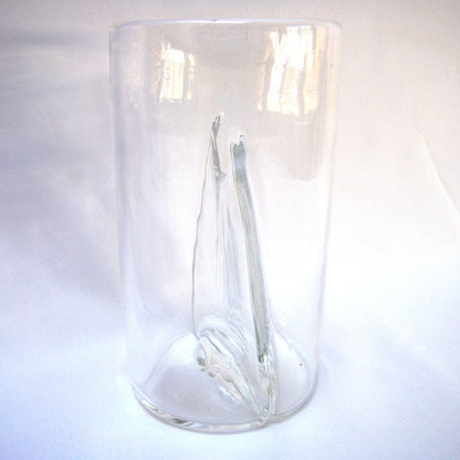 Unique Heavy Glass Tumbler, with a Glass Divider in the Middle